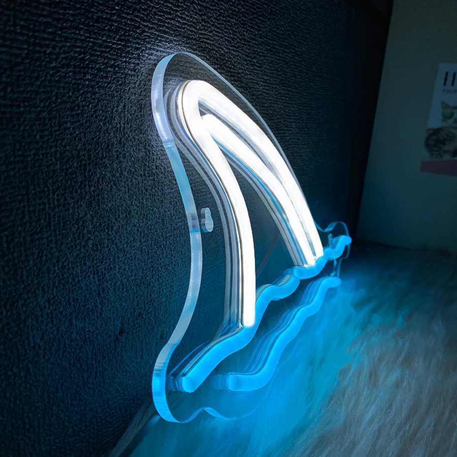Shark Neon Sign Acrylic Usb Night Light Used For Art Decor Of Bedroom Shop Bar Game Room Office And Party Supplies Wall H251201