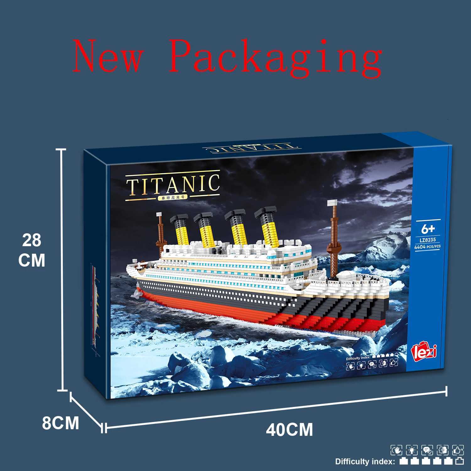 4404PCS Titanic Building Blocks Cruise Ship Mini Assemble Bricks Model Toys Kits Desktop Decoration Holiday Gifts For Children C251203