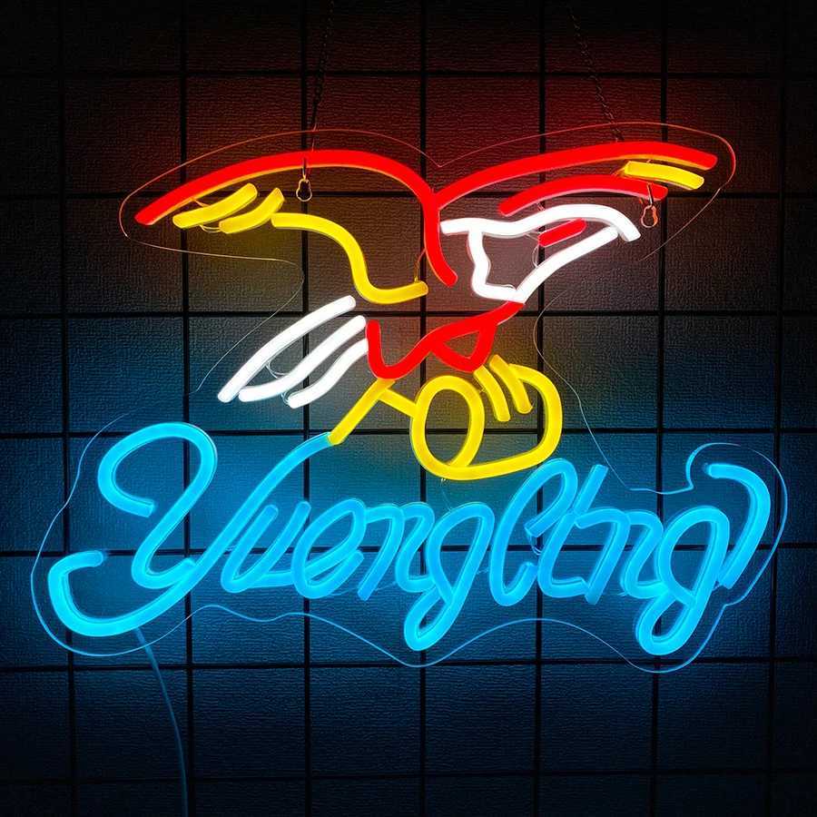 Bar Series Neon Lights Eagle And Oil Meter Icons Are Used For Artistic Decor Of Clubs Bars Holiday Parties And Man Caves H251201