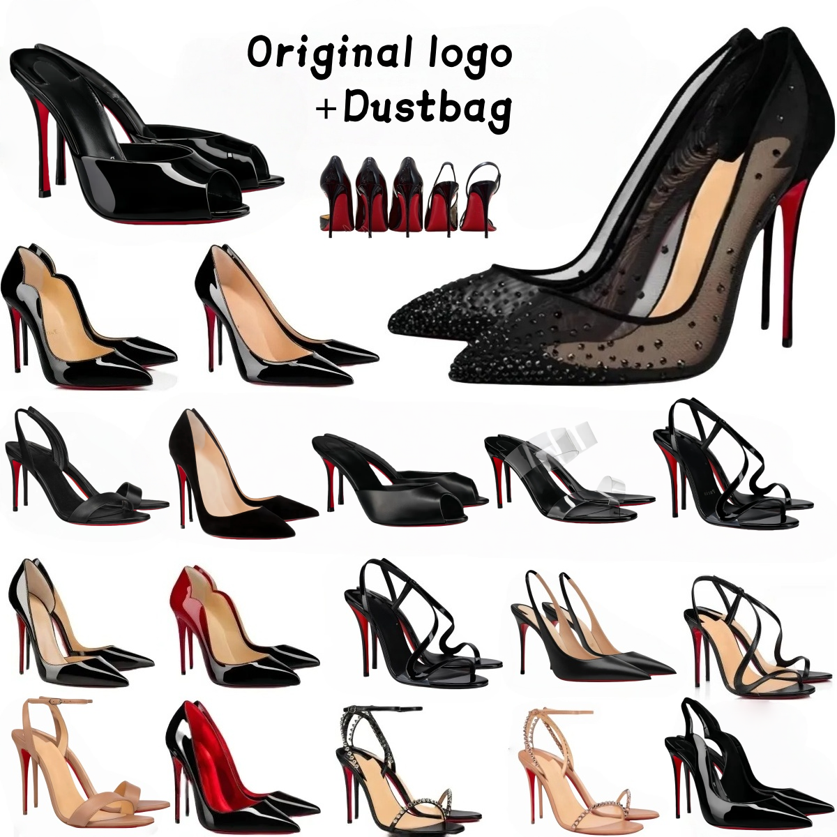 Red Bottom Heels Designer Women High Heels Pumps 6cm 8cm 10cm 12cm Stiletto Genuine Leather Woman Pumps Wedding Shoes Sexy Party Sandals with Red Dust Bag 35-44