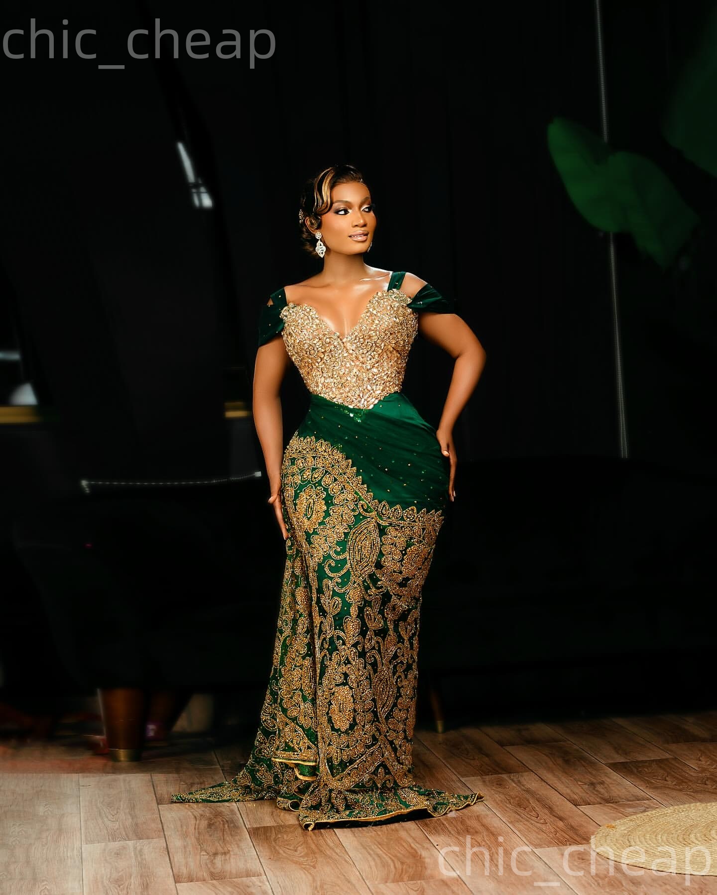 Aso Ebi Dark Green Sheath Prom Dresses 2026 Lace Crystals Spaghetti Evening Formal Party Second Birthday Engagement Gowns Plus Size Dress For Special 
