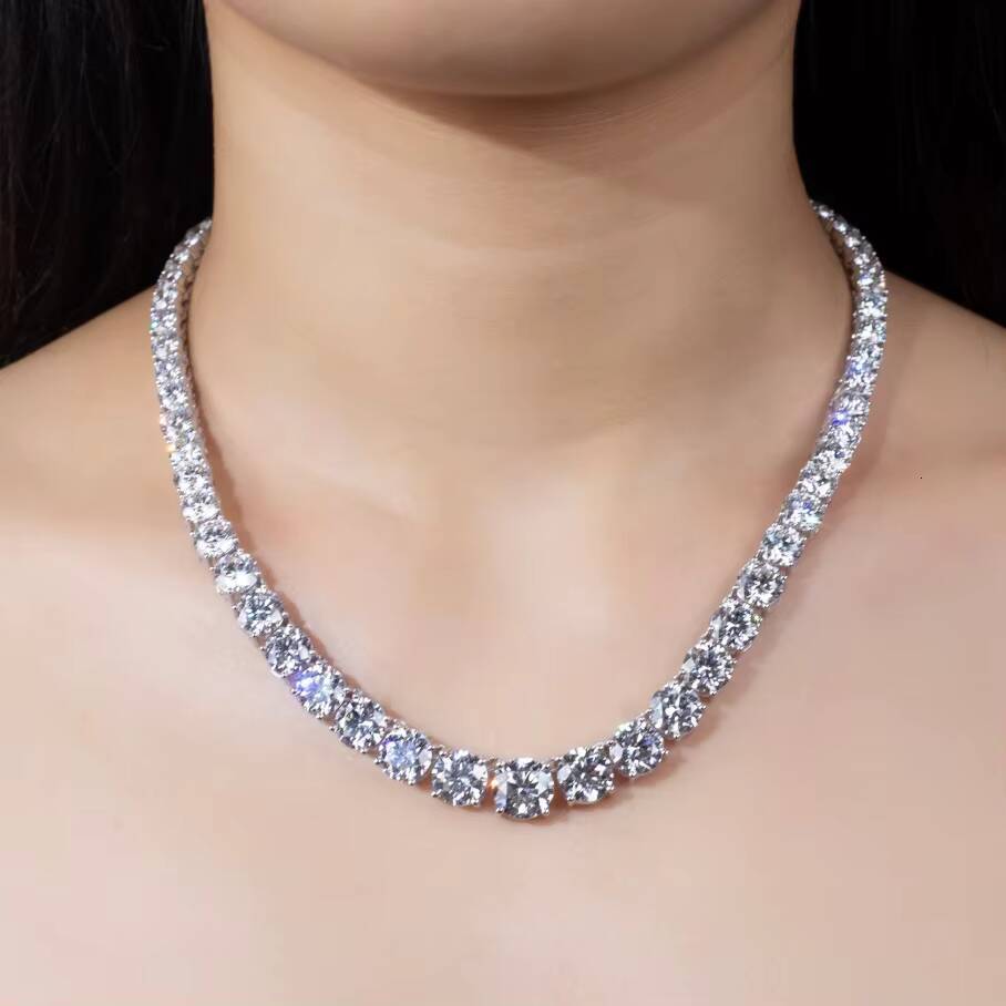 Necklace Jewelry MSN-900 18k 40cm Tennis Link Bracelet Chain 24ct Lab Grown Diamond Tennis Necklace