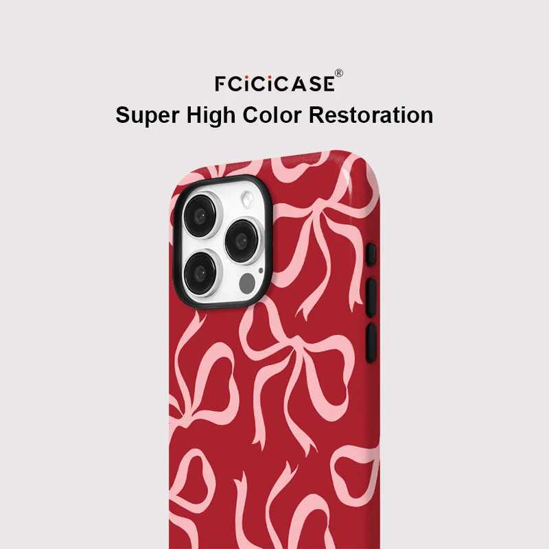 Lovely Bow Phone Case For iPhone 16 Pro 15 14 Plus 13 12 11 Pro Max Plus For Wireless Two in one Magnetic Back Cover J251202