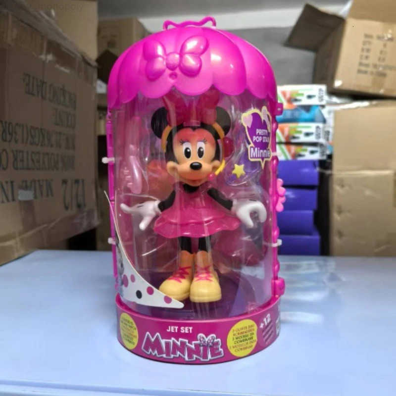 Disney Cartoon Anime Minnie Mouse Shapeshifting Dressing Action Figures Collection Ornaments Model Toy Children Gifts H251202