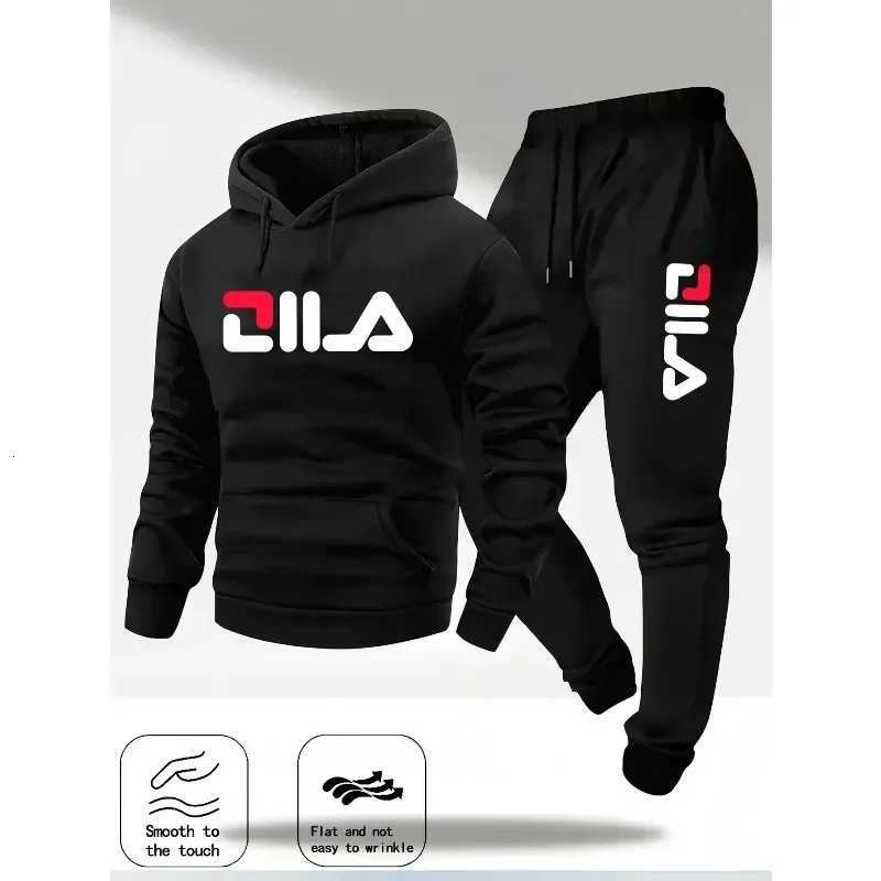2025Spring and Autumn mens casual suit hooded sweatshirt and sweatpants 2-in- comfortable suit suitable for both men and women W251202