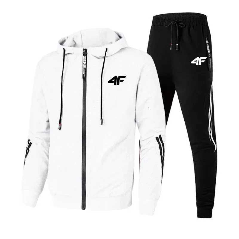 New zipper long-sleeved sportswear set for men fashionable street style casual wear soft and comfortable set W251202