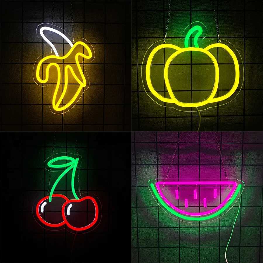 Fruit Series Neon Signs Cartoon Icon Wall Decor Usb Powered Used For Wall Lamps In Homes Restaurants Clubs And Fruit Shops H251201
