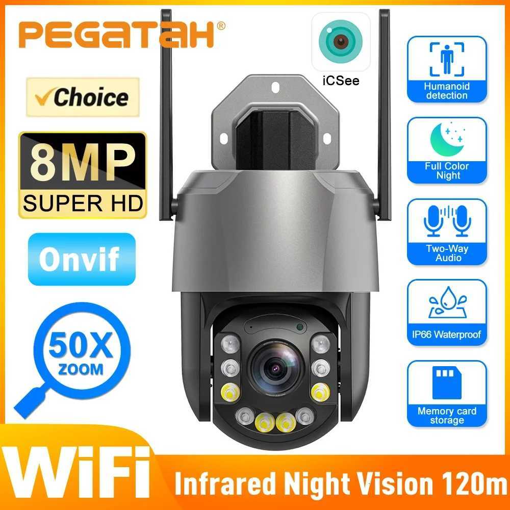 PEGATAH 5/8MP 50X Zo PTZ Camera WiFi 4K tra HD 20X Outdoor Surveillance 120m tra Long IR Vision Security Camera C251202