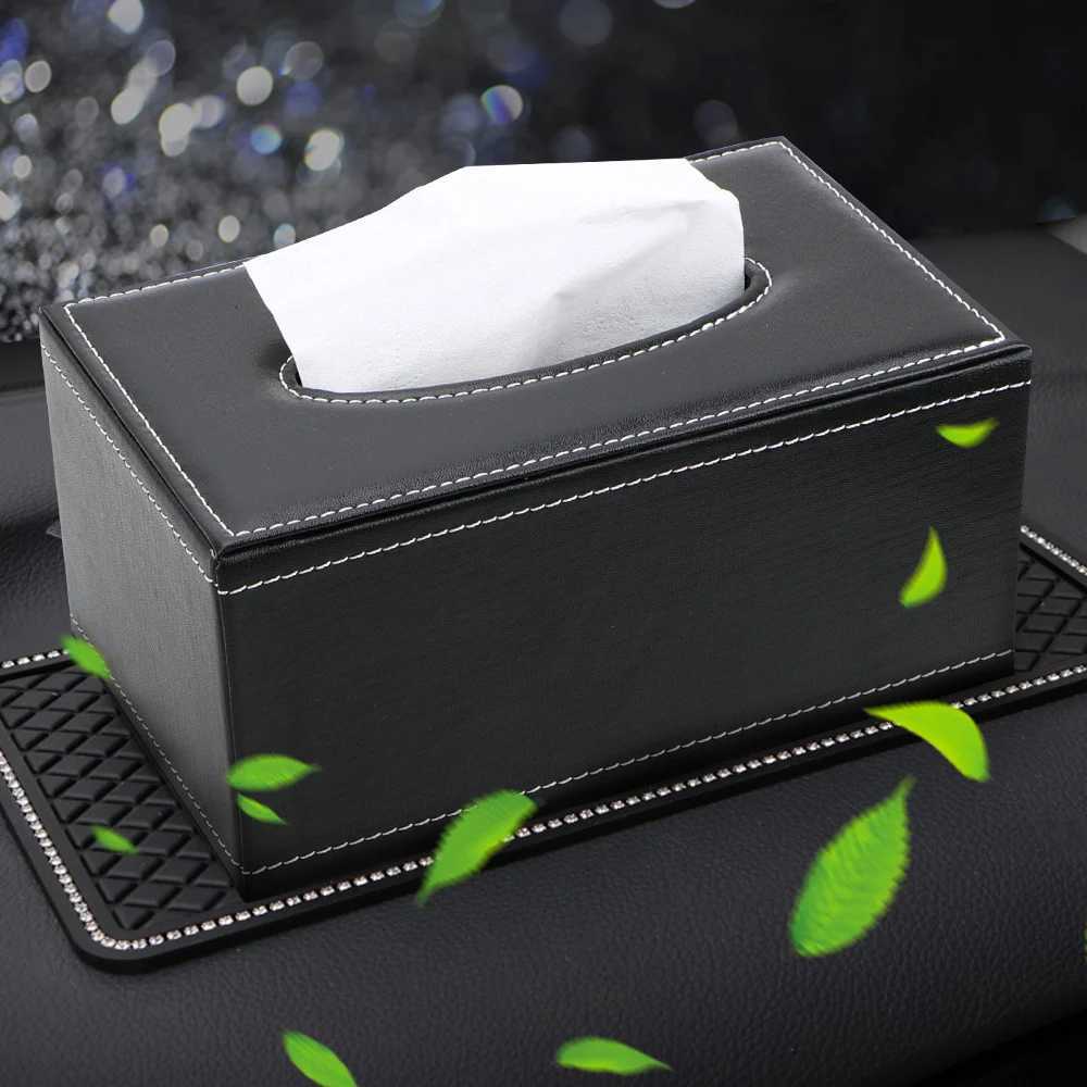 He Kitchen Organization He Supplies PU Leather Tissue Box Rectangar Tissue Paper Napkin Box Paper Holder Anti-moisture H251201