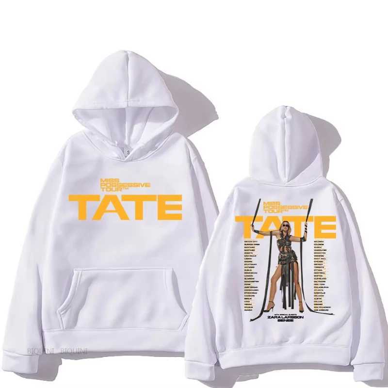 Tate McRae Hooded with Hooded Aesthetic Casual Fleece Sweatshirt Long-sleeved Men and Women Clothes Moletom Vintage Pullovers J251203