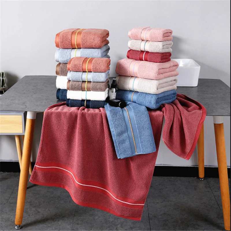 Pure Cotton Towel Absorbent Adult Towels Solid Color Soft And Absorbent Face Hand Shower Towel 34X74CM Y251202