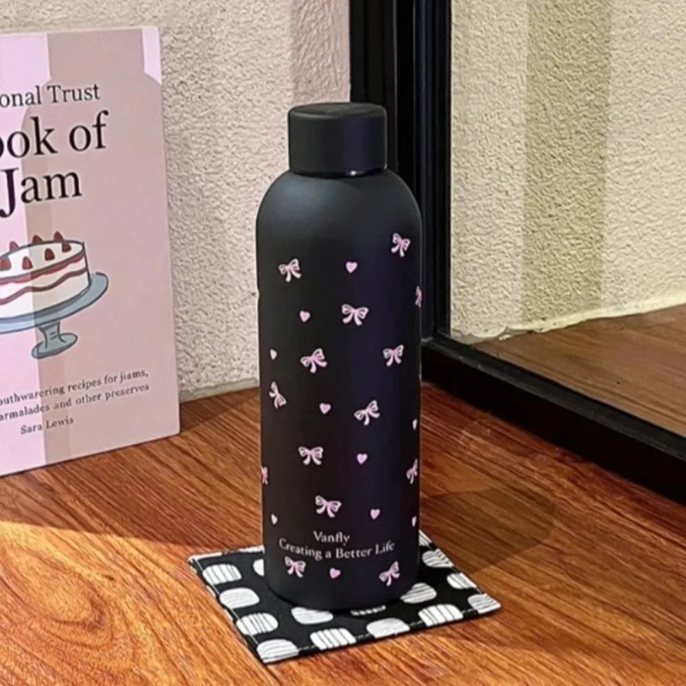 500ml Bowknot Dachshund Double Wall Thermal Car Cup Small-mouth Stainless Steel Travel Insulated Flask Home Use 251202 W260226