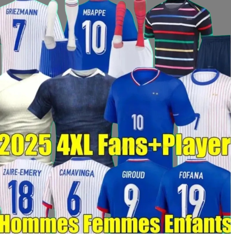 2025 french club MBAPPE GRIEZMANN soccer jerseys 25/26 GIROUD TCHOUAMENI DEMBELE M. CAMAVINGA MAIGNAN FOFANA Maillot de foot Maillots Men kids kit football shirt