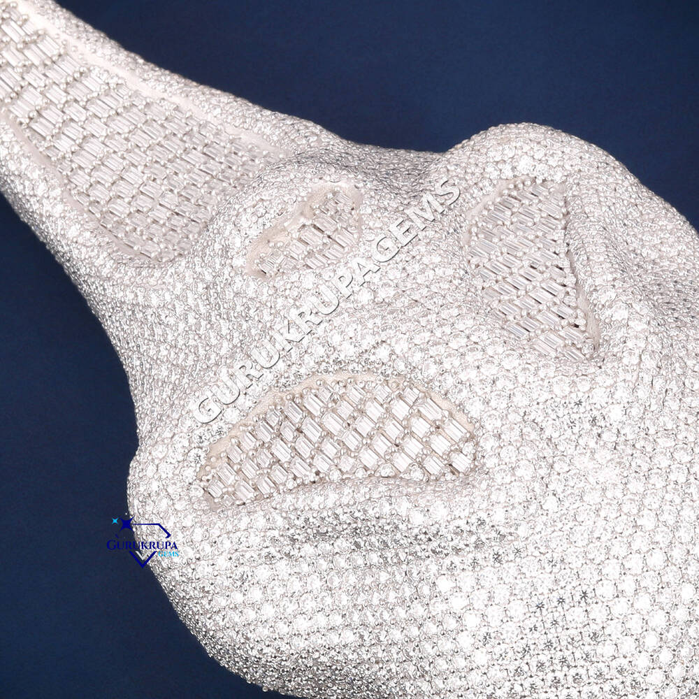 925 Silver Moissanite Iced Out Scream Mask Pendant Hip Hop Bling Baguette Ghost Face Charm Necklace for Men Jewelry