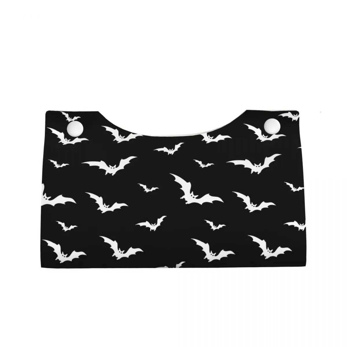 Cust Halloween Goth Bats Tissue Box Holder Rectangar Occt Witch PU Leather Facial Tissue Box Cover for Car He H251201