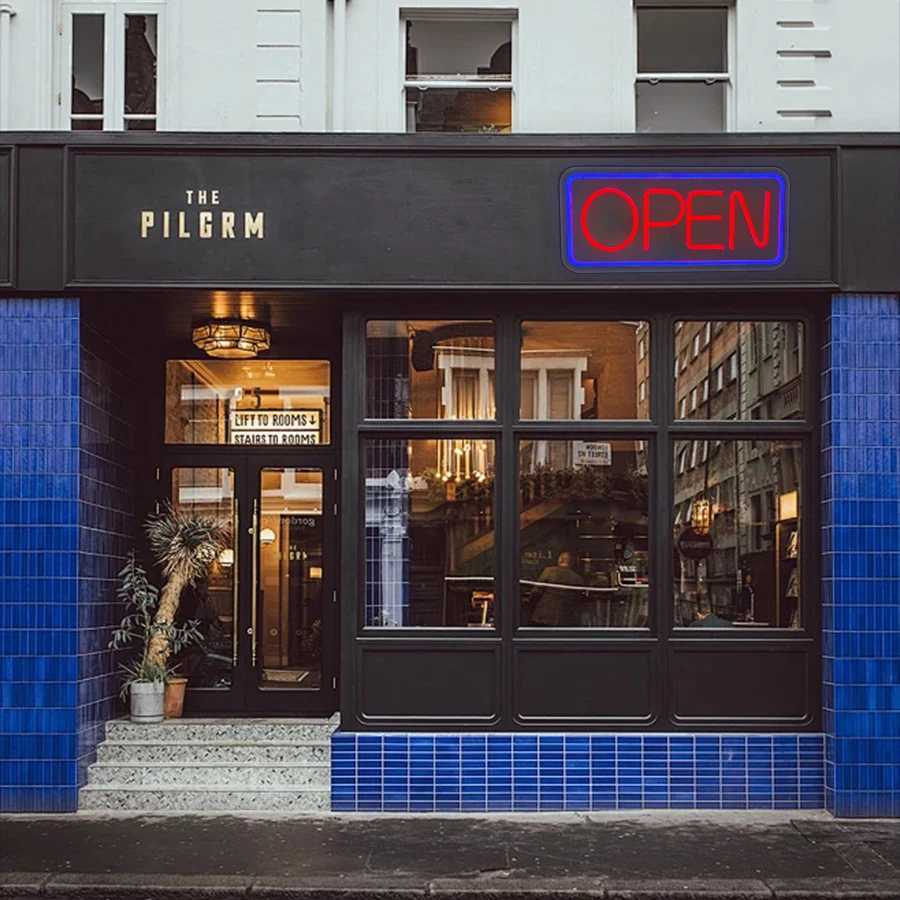 Open Neon Sign Large Business Lamp Powered By Usb Used For Decor At The Entrance Of Coffee Shop Bar Restaurant And Salon H251201