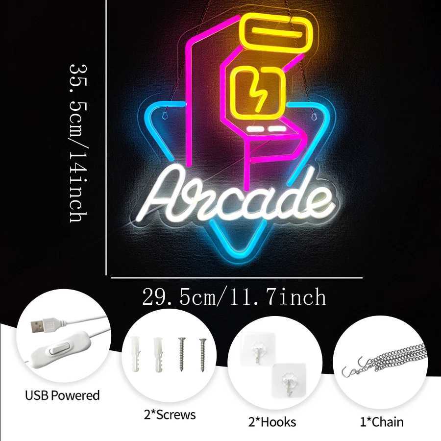 Neon Sign Of Arcade Led Sign Of Color Game Machine Usb Power Supply Switch Used For Game Room Man Cave And Room Decor H251201
