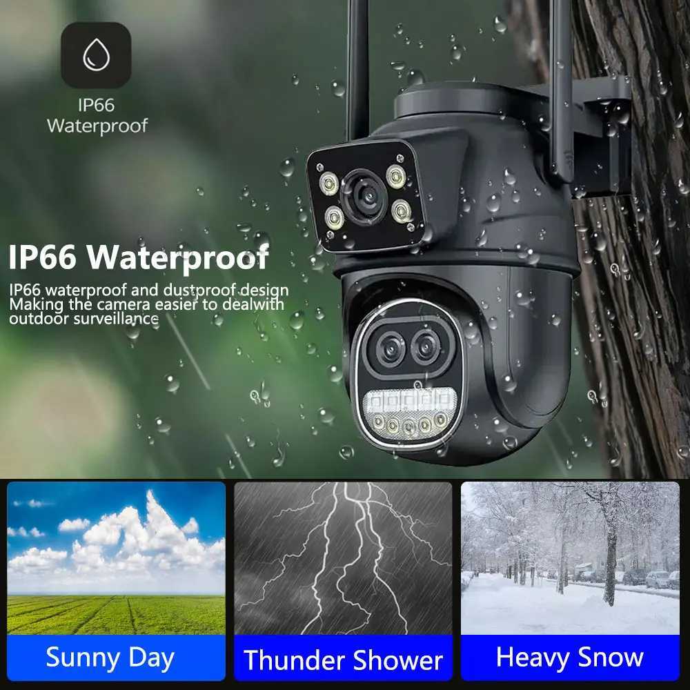 8X Zo 12MP 6K ICsee PTZ Camera Three-Lens Dual Sn CCTV Camera Smart He Outdoor Auto Tracking Wifi Surveillance IP Camera C251202