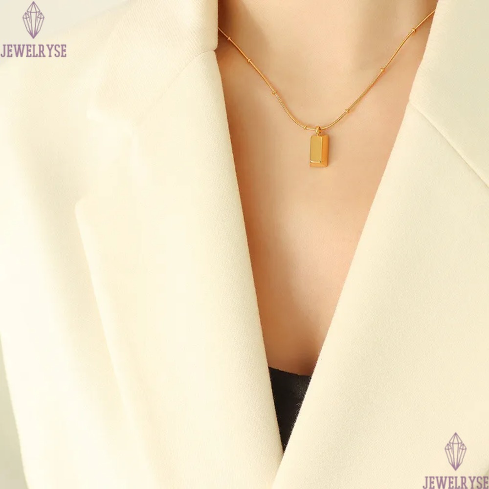 elegant new 18k gold brick designer necklace for woman party home stainless steel pendant luxury necklaces school choker jewelry travel birthday frien