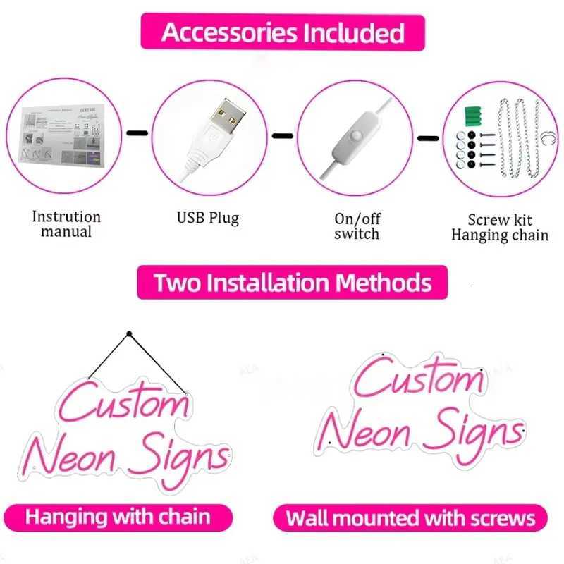 Custom USB-Powered Dual Row LED Neon Sign - Wall-Mounted for Weddings Events Home Decor Bars Parties Birthdays Perfect Gift H251201