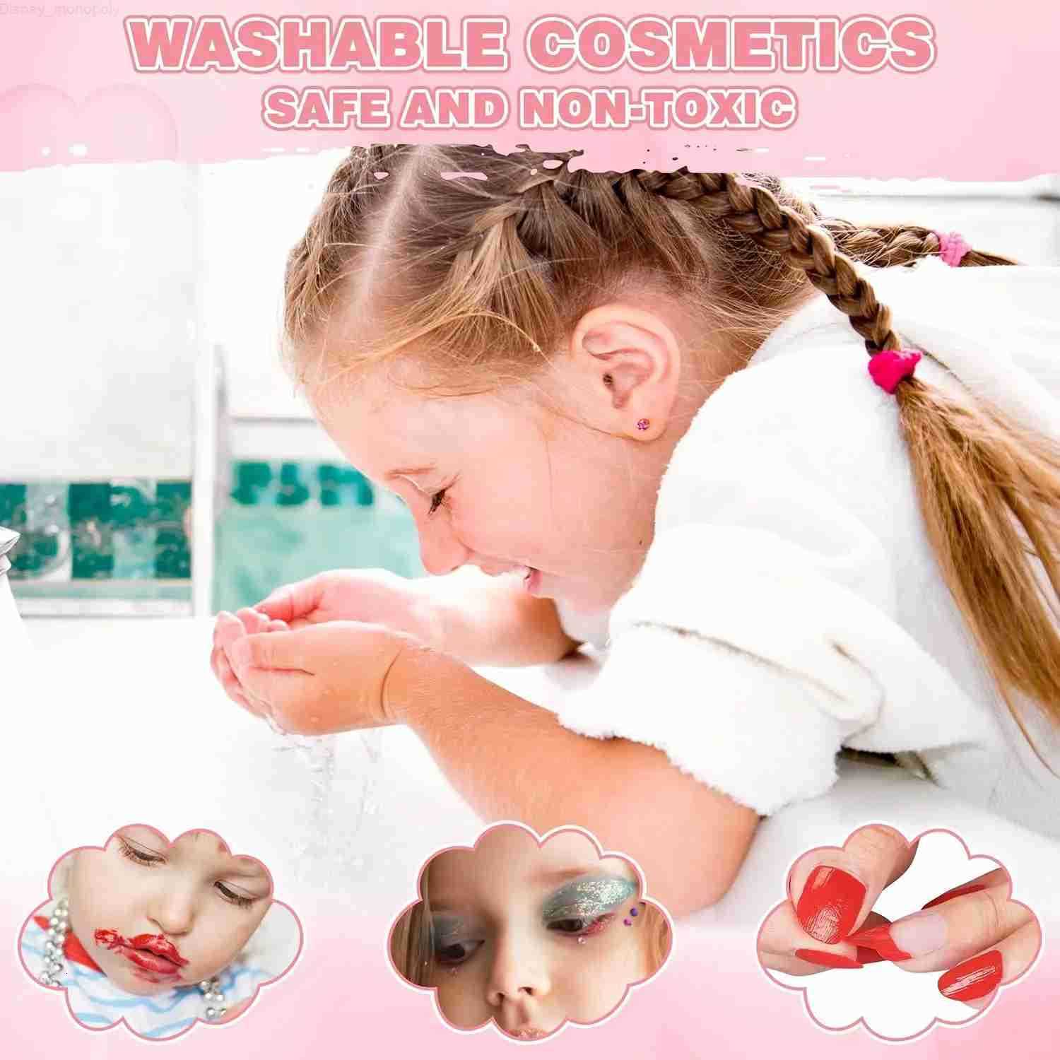 Disney Kids Makeup Kit for Girl - Kids Makeup Kit Toys for Girls Play Real Makeup Girls Toys Washable Make Up for Little Girls H251202