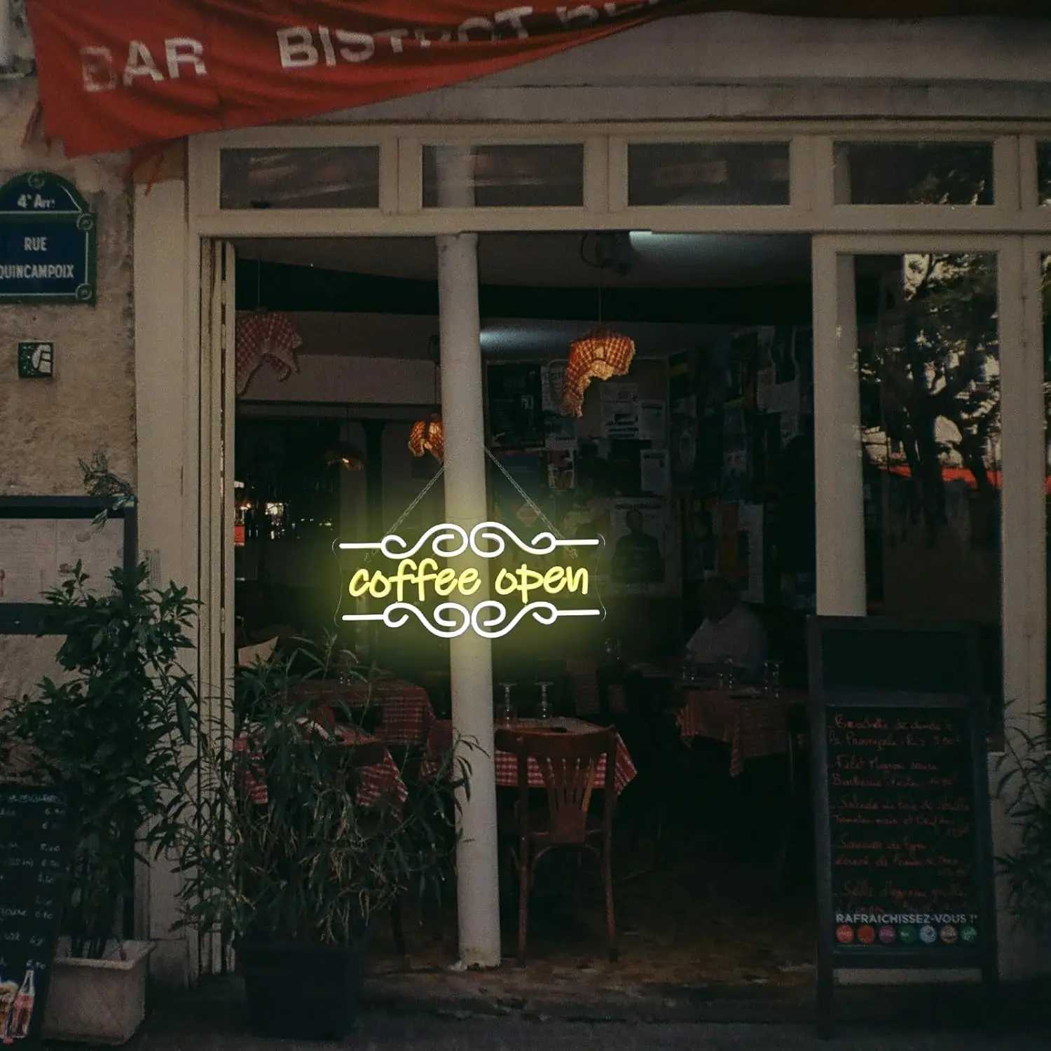 Coffee Open Neon Light Sign Cafe Neon Sign LED Dimmable for Cafe Coffee Shop Restaurant Drink Bar Coffees Station Decor Gifts H251201