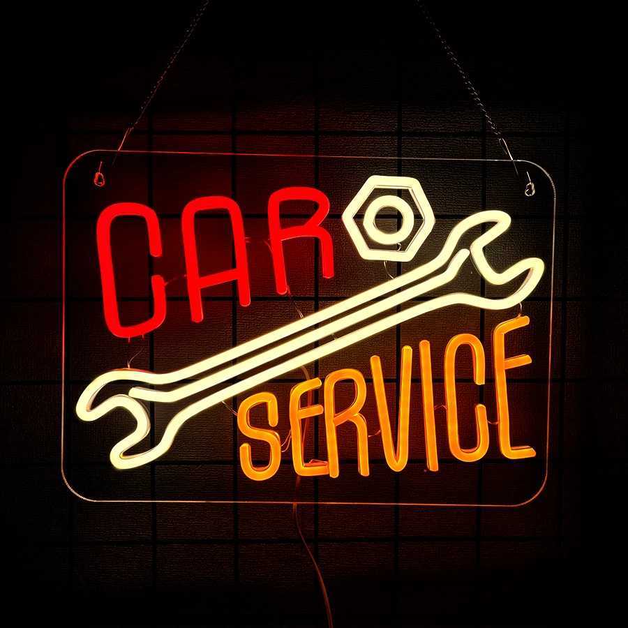 Car Maintenance Series Neon Signs Tools Led Icon Usb Powered Used For Man Caves Garages Workshops Auto Parts Stores Decor H251201