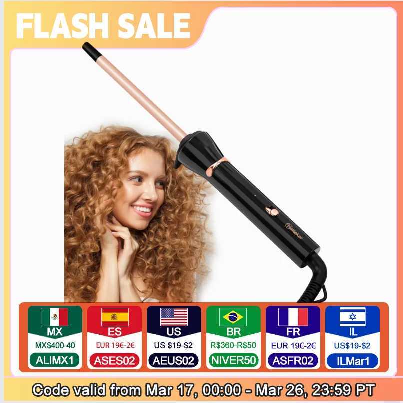 Hatteker 9mm tra-Fine Wool Curling Iron Constant Temperature Hair Protector Styler for Wen He Use Noodle Curler C251202