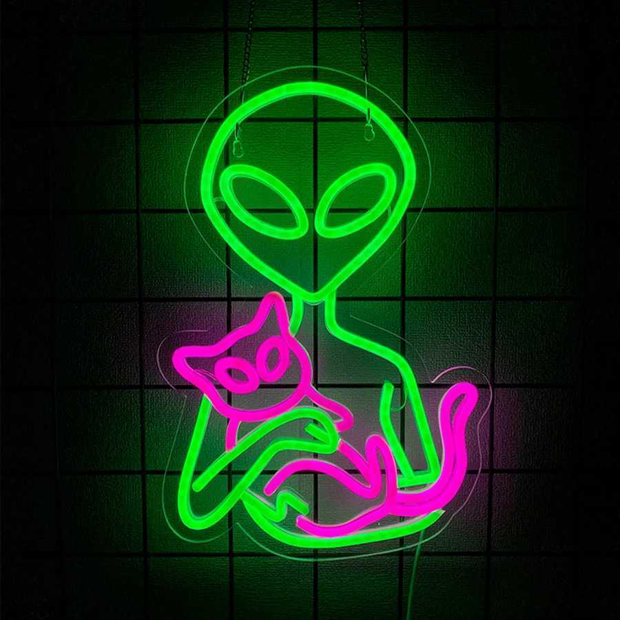 Animation Series Neon Signs Alien Personality Icons Used In Rooms Clubs Game Rooms Bars Man Caves Decor Easy To Hang H251201