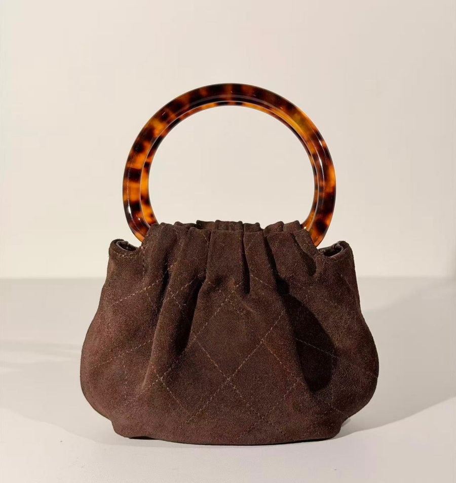 Leather bag designer mink fur makeup bag for ladies genuine leather tortoiseshell handle bag luxury brand outdoor casual bag mobile phone bag banquet wrist bag