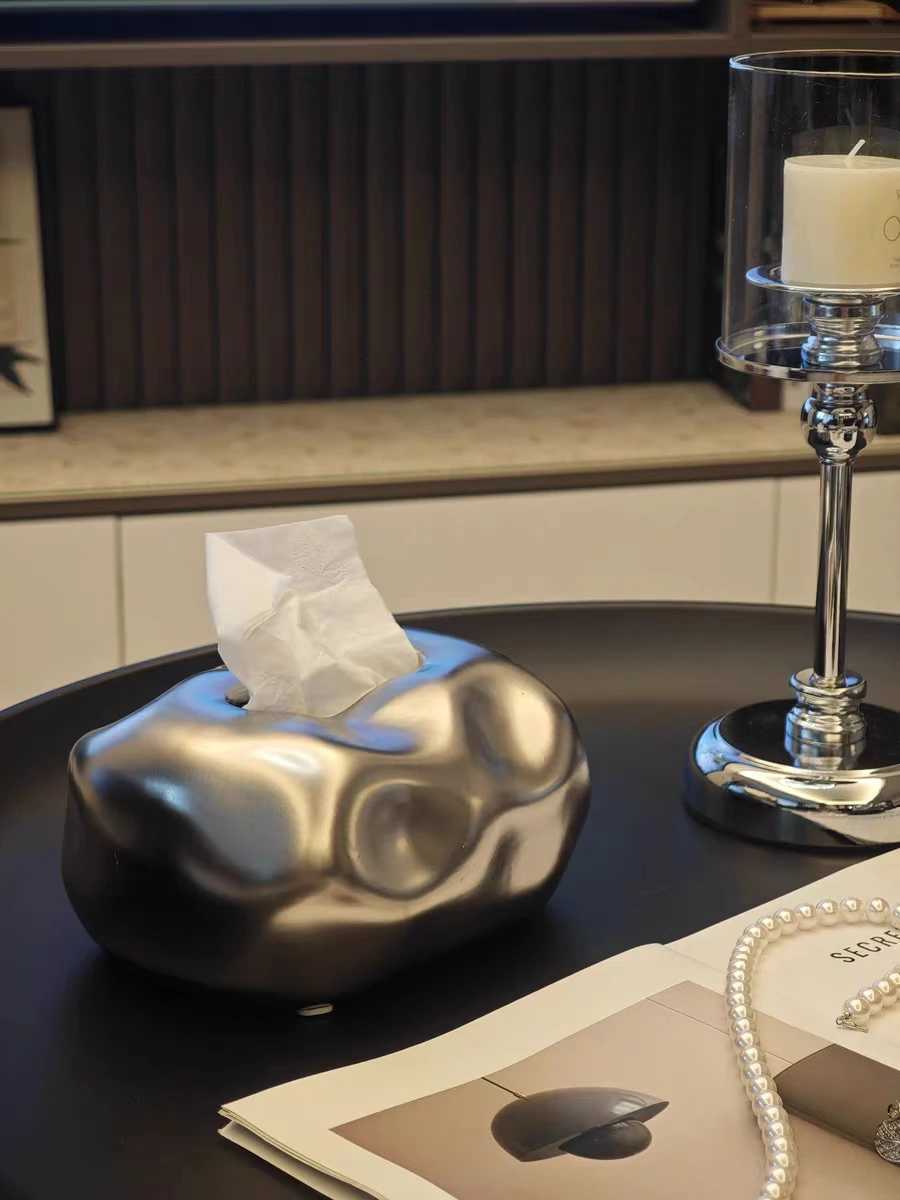 Creative Ceramics Corner Tissue Box Coffee Table Desk Decoration Minimalism Ceramic Tissue Box Bedside Table Paper Towel Case H251201