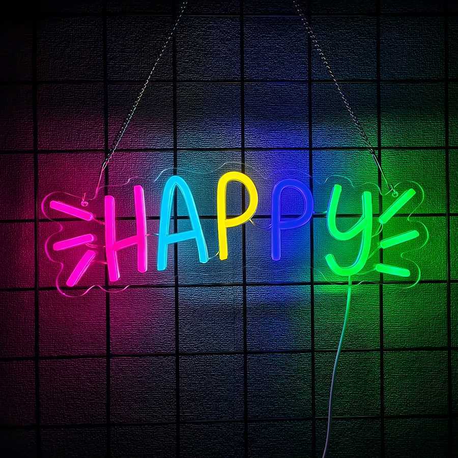 Birthday Led Neon Sign Colorful Letter Icon Used For Bedroom Living Room Birthday Party Background Decor And Birthday Gifts H251201