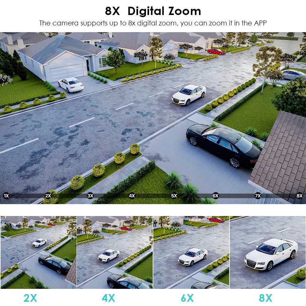 4K 8MP PTZ WiFi Camera 8X Digital Zo AI Person//Vehicle Detection Outdoor CCTV Survalance Cameras 4MP Security IP Camera C2512022