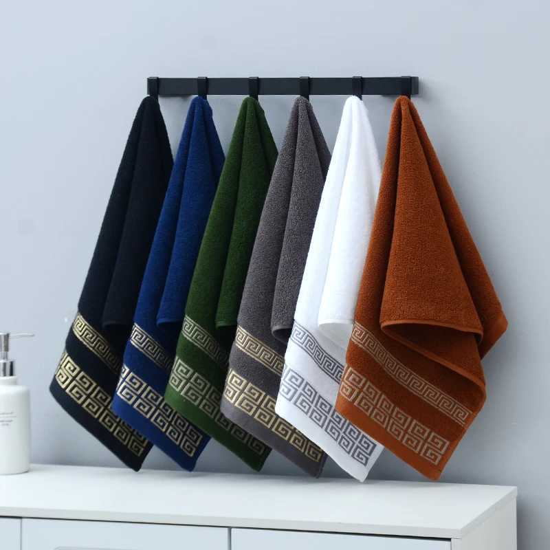 1/5/10pcs Black Cotton Towels Cover 34x74cm/70x140cm Embroidered Hotel Quty Bath Towel for Adults Christmas Gift Face Towels Y251202