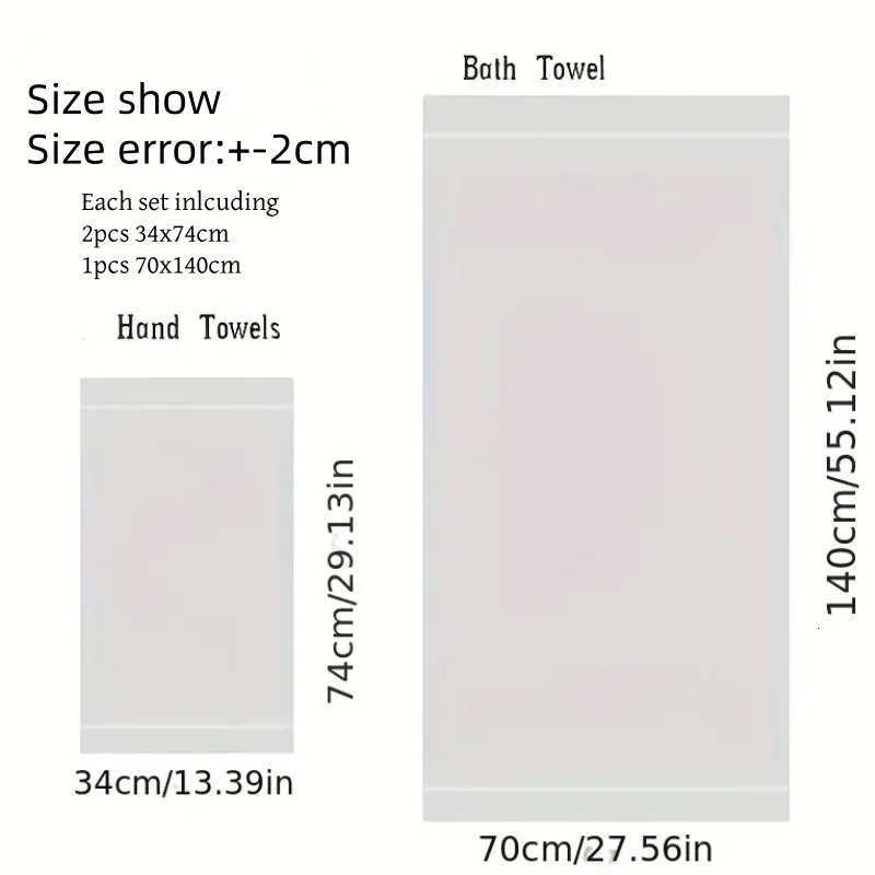 Cream 3 Piece Bath Towels Set for Bathroom 1 Large Bath Towel 2 Hand Towel Cotton Soft Plush Highly Absorbent Towel for Hotel Y251202