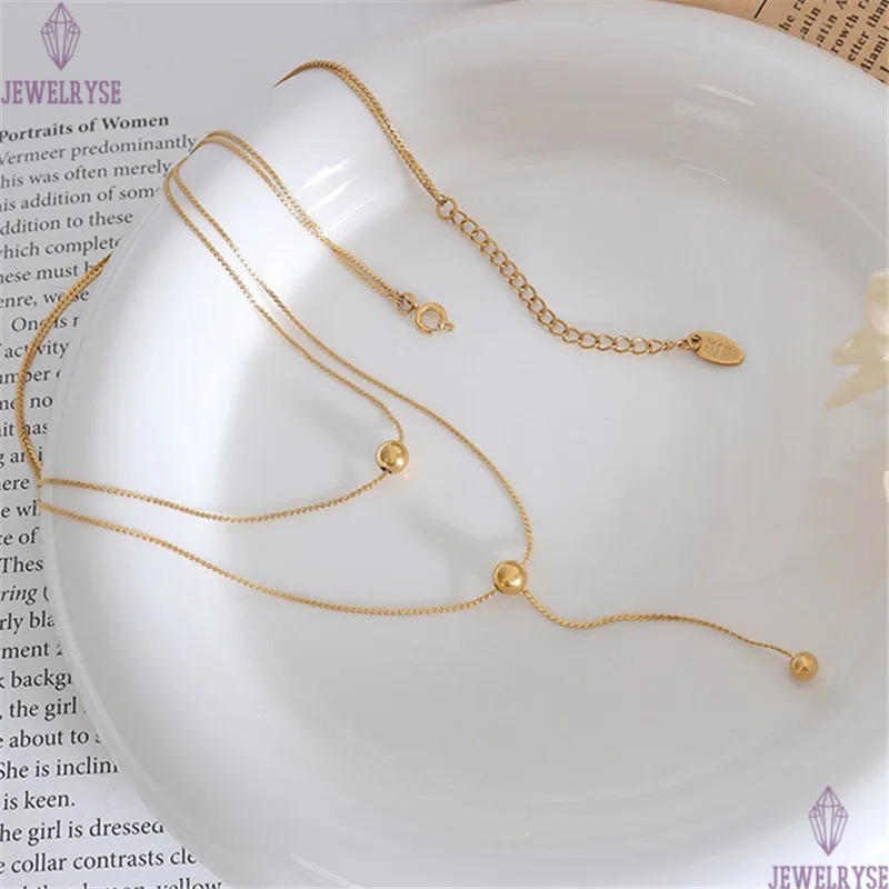 double chains stainless steel gold chain necklace designer for woman party home pendant necklaces school choker women jewelry travel birthday friend g