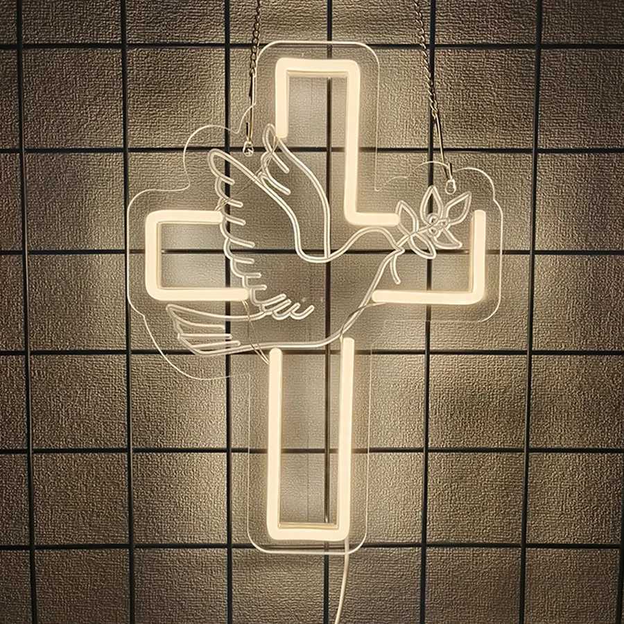 Led Neon Sign Of Jesus Cross Used For Bedroom Family Wedding Party Decor Christmas Easter New Year Celebration Gifts H251201