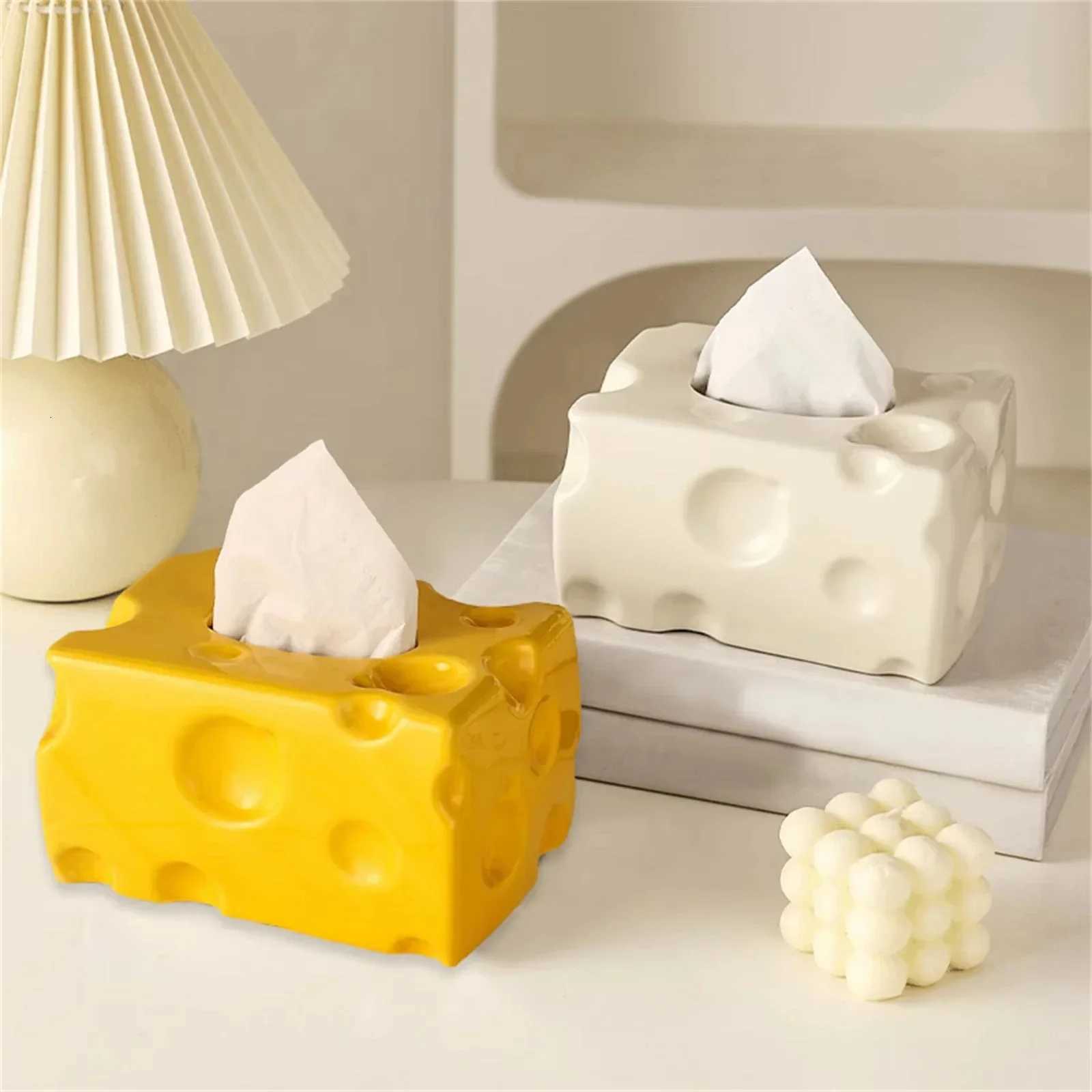 Creative Cheese Tissue Box Holder Simple Ceramic Dryer Sheet Container Napkin Toilet Paper Organizer Paper Box Towel Dispenser H251201