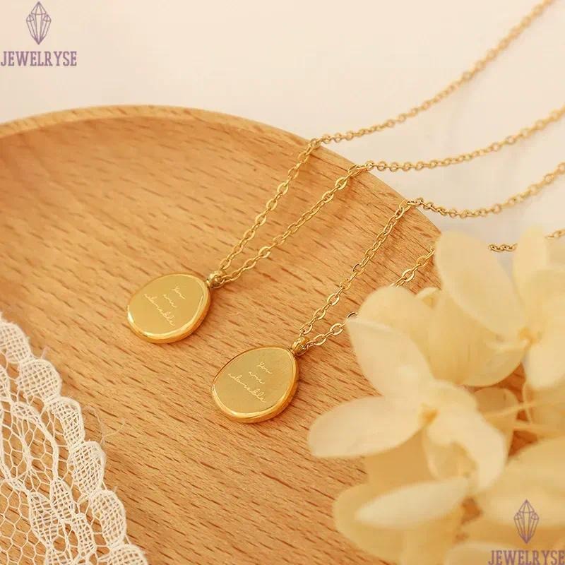 stainless steel new 18k gold circle designer necklace for woman party home pendant luxury necklaces school silver choker jewelry travel birthday frien