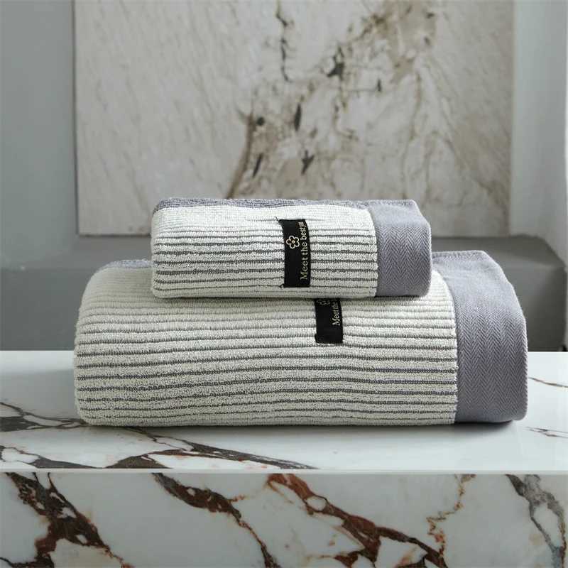 2pcs Luxurious Cotton Towel Set Ultra Soft Highly Absorbent Bath Towel Face TowelWashcloths For Home Bathroom Men Womne Y251202