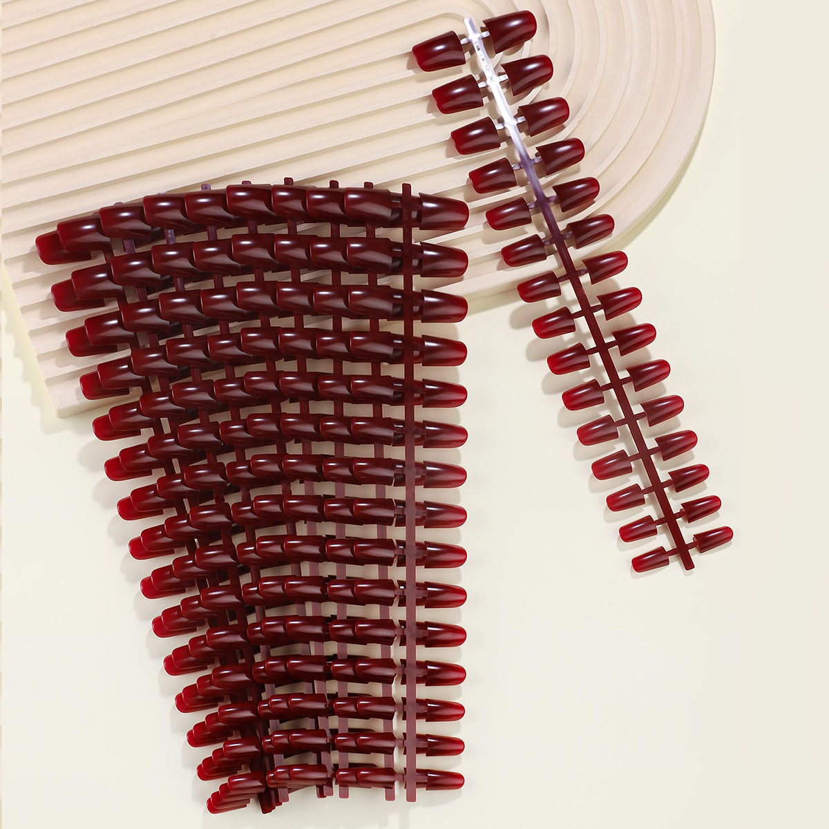 300 strips of medium-length thickened duck nails, solid color press-on nails, suitable for girls and ladies as gifts and daily wear nails