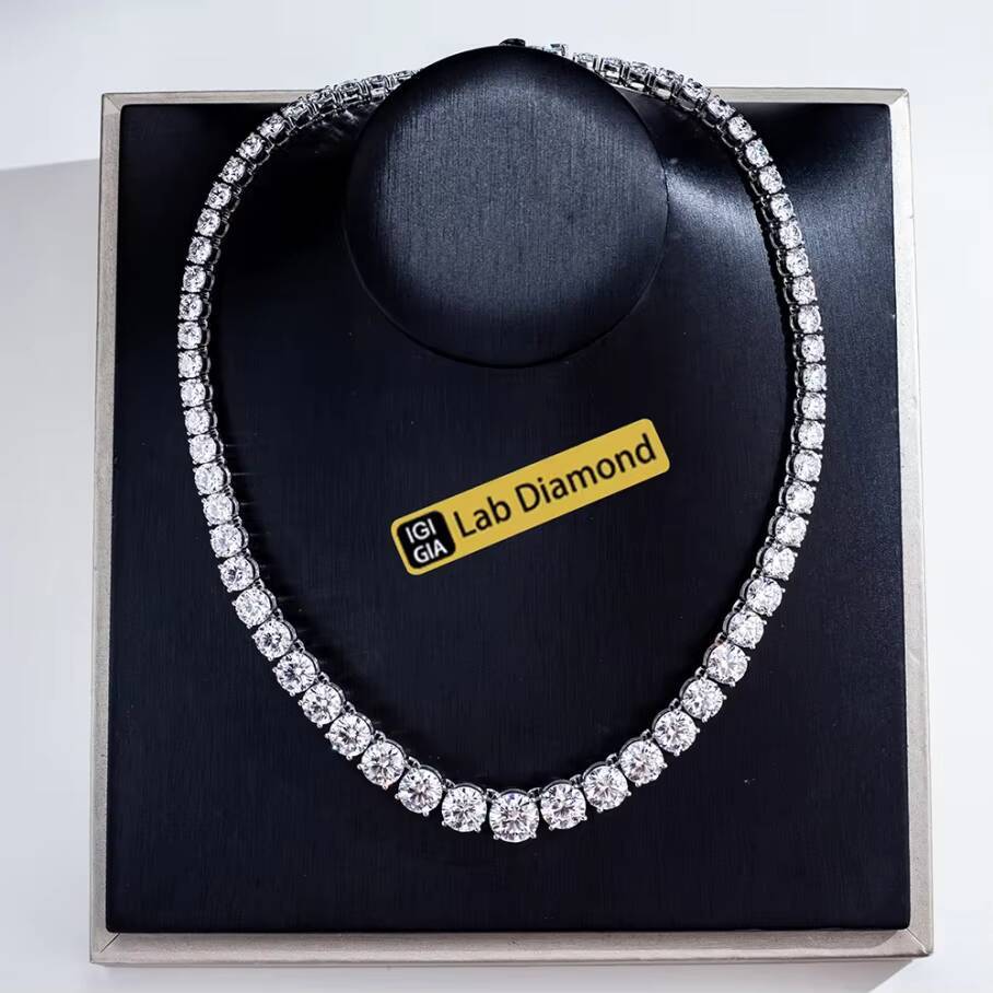 Necklace Jewelry MSN-900 18k 40cm Tennis Link Bracelet Chain 24ct Lab Grown Diamond Tennis Necklace