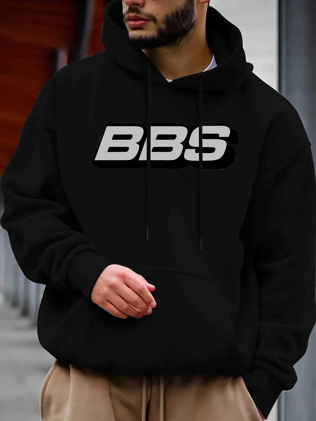 BBS Mens Casual Hoodie Fashion Long-sleeved Loose Casual Hooded Sweatshirt J251203