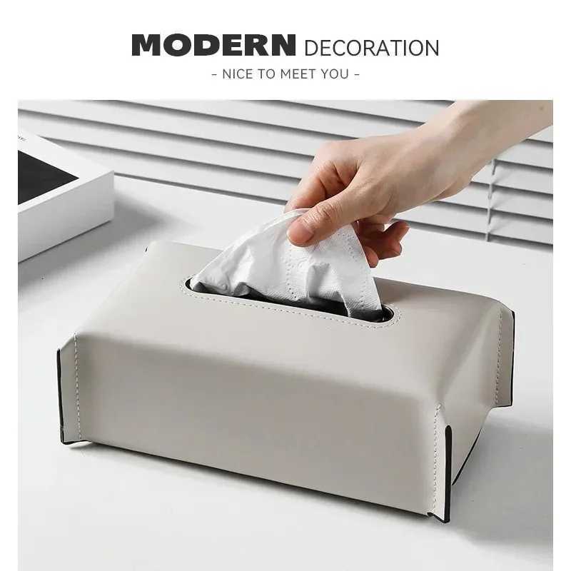 Leather tissue box napkin box luxury paper cover tissue car holder table decoration for he and off H251201