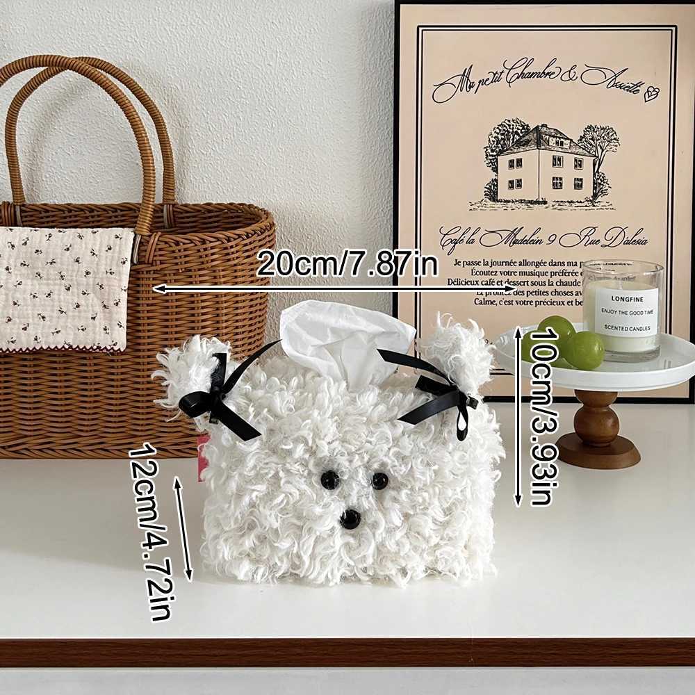 Cute Plush Dog Tissue Box Creative Paper Box Dormitory He Desktop Paper Drawer Set Living Ro Desktop Decoration H251201