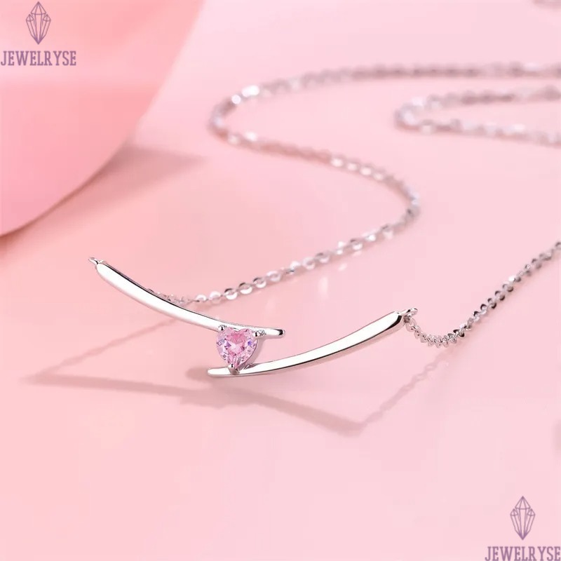 pink diamond heart cross necklace desinger for woman party s925 sterling silver luxury jewelry 5A zirconia womens love choker necklaces friend birthda