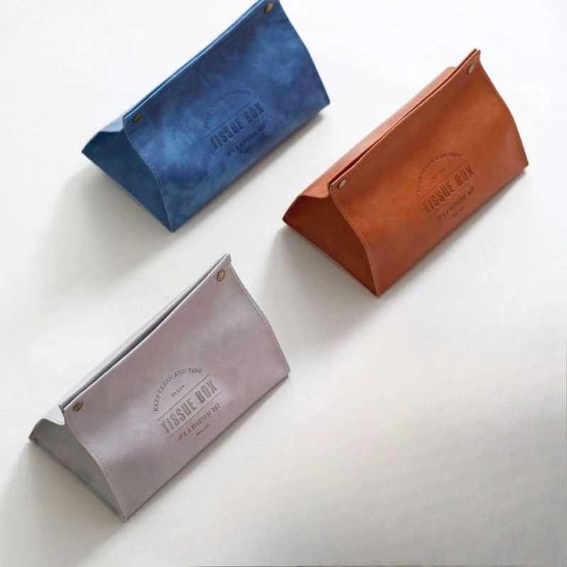 Leather carton ins wind living ro creative he European car tissue bag H251201
