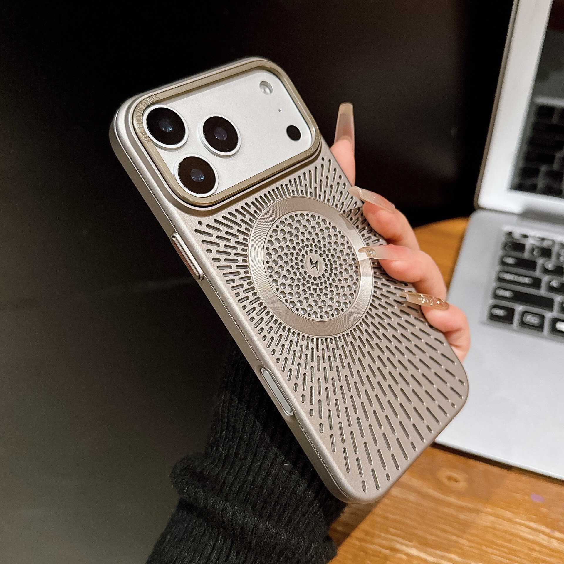Magnetic Phone Case iPhone 17 Pro Max Compatible With Apple 16/15 Pro Shockproof Hollow Design Case