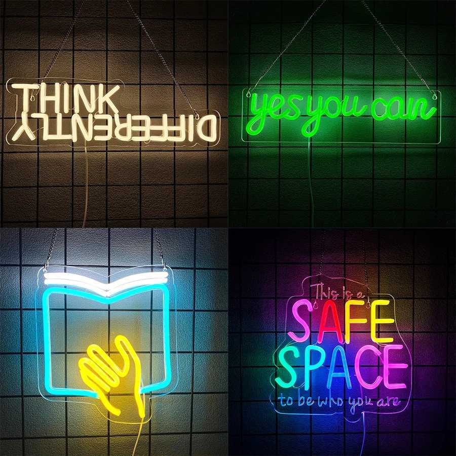 Learning Quotations Neon Signs 3D Carved Book Icons Suitable For Classroom Study Office Room Decor Student Birthday Gifts H251201