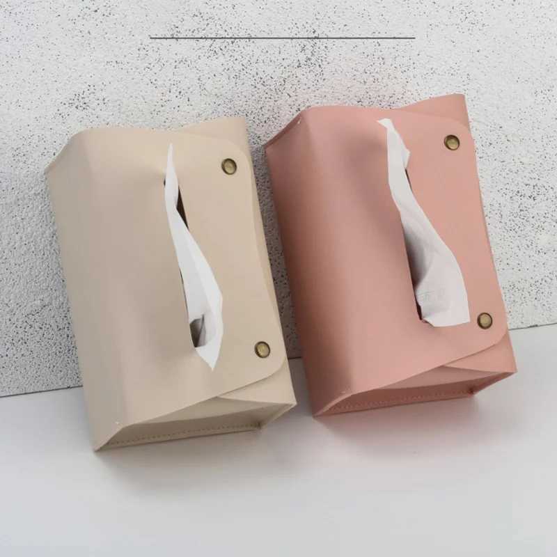Leather Tissue Box Rectangar Tissue Box Cover Holder Napkin Facial Tissues Holder Dispenser For Tabletop Bathro Car Off H251201